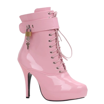 Funki Findz | Boots | Women's Padlock High Stiletto Ankle Boots