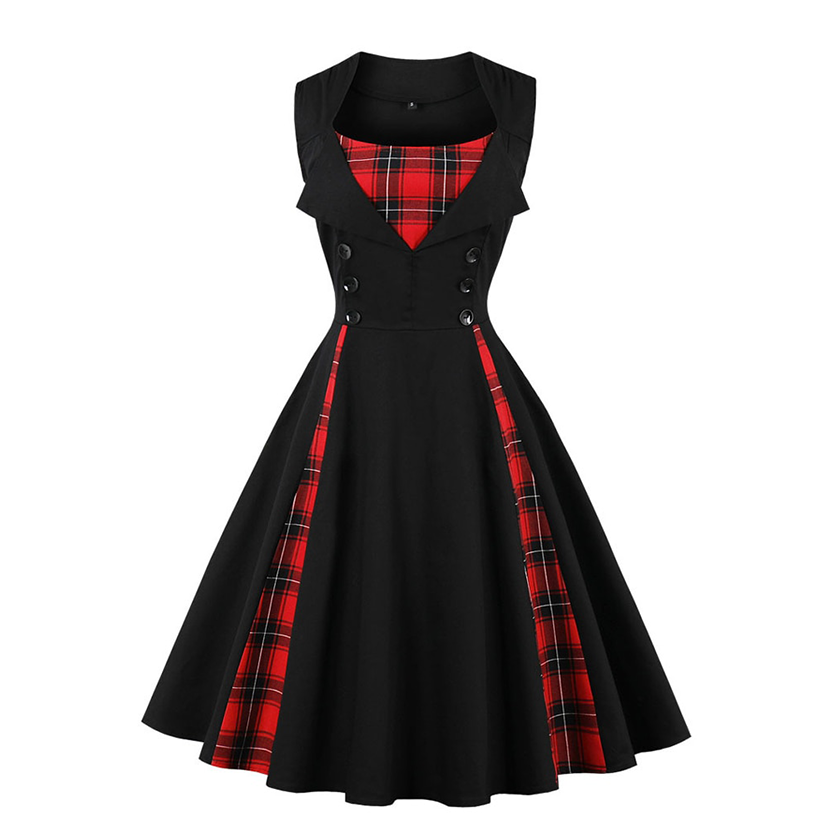 Funki Findz | Dresses | Women's Gothic Plaid Vintage Dress