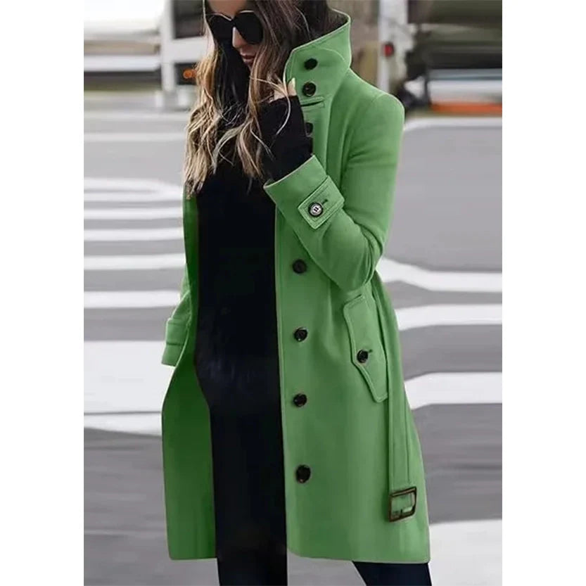 Funki Findz | Jackets | Women's Wool Blend Stand Collar Coat