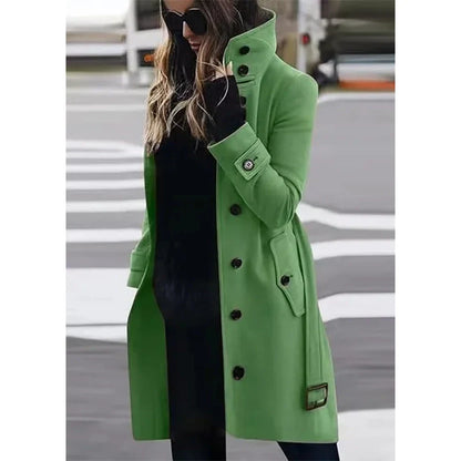 Funki Findz | Jackets | Women's Wool Blend Stand Collar Coat
