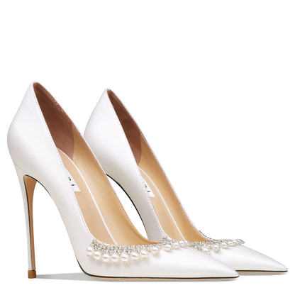 Funki Findz | Shoes | Women's Pearl Leather Wedding Stilettos
