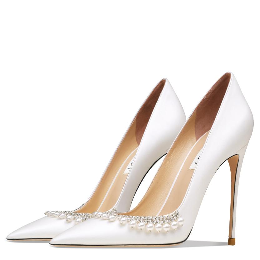 Funki Findz | Shoes | Women's Pearl Leather Wedding Stilettos