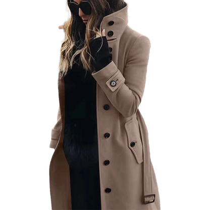 Funki Findz | Jackets | Women's Wool Blend Stand Collar Coat