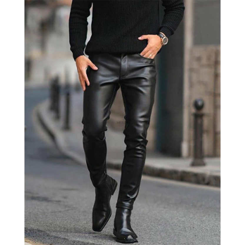 Funki Findz | Pants | Men's Faux Leather Fashion Biker Pants