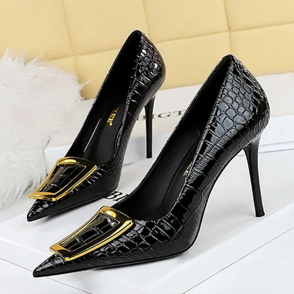 Funki Findz | Shoes | Women's Metal Buckle Pointed Toe Pumps