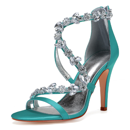 Funki Findz | Shoes | Women's Satin Crystal Bridal Prom Stilettos