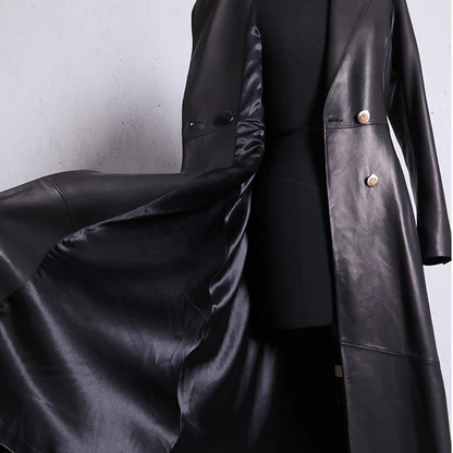 Funki Findz | Jackets | Women's Long Faux Leather Swing Coat