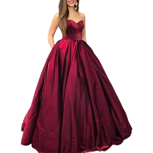 Funki Findz | Dresses | Women's Elegant Long Full Satin Gown