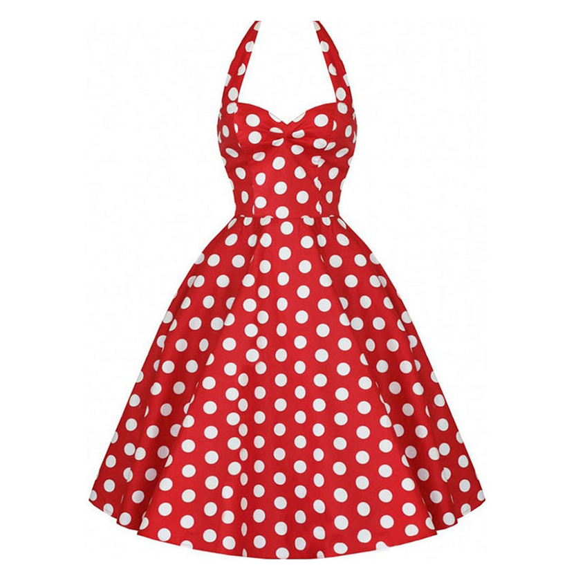 Funki Findz | Dresses | Women's Polka Dot Swing Halter Dress