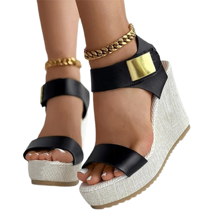 Funki Findz | Shoes | Women's Hign Buckle Strap Wedge Sandal