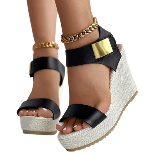Funki Findz | Shoes | Women's Hign Buckle Strap Wedge Sandal