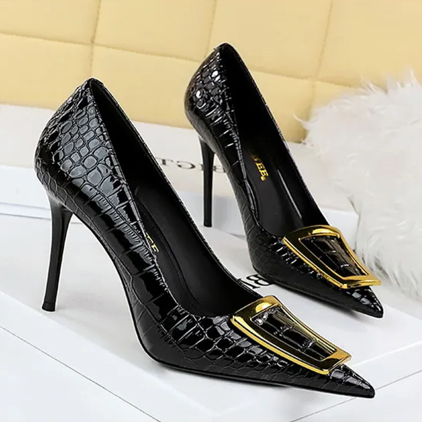 Funki Findz | Shoes | Women's Metal Buckle Pointed Toe Pumps