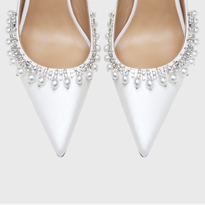 Funki Findz | Shoes | Women's Pearl Leather Wedding Stilettos