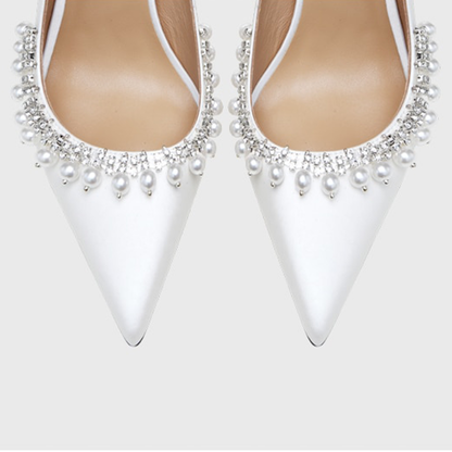 Funki Findz | Shoes | Women's Pearl Leather Wedding Stilettos
