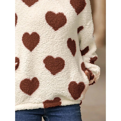 Funki Findz | Sweaters | Women's Fuzzy Heart Pocketed Hoodie
