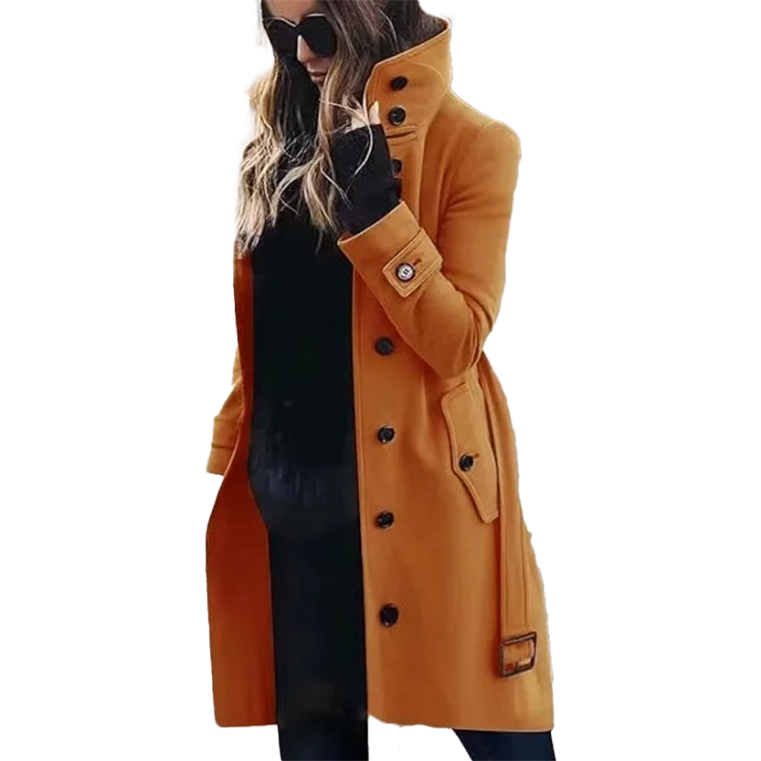 Funki Findz | Jackets | Women's Wool Blend Stand Collar Coat