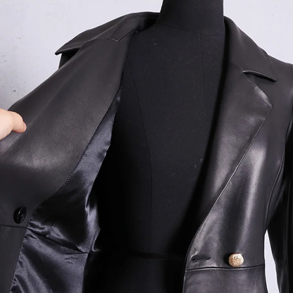 Funki Findz | Jackets | Women's Long Faux Leather Swing Coat