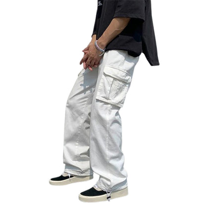 Funki Findz | Pants | Men's Loose Fit Long White Cargo Pants