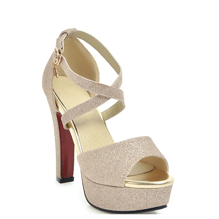 Funki Findz Shoes | Women's Sequin High Platform Sandals
