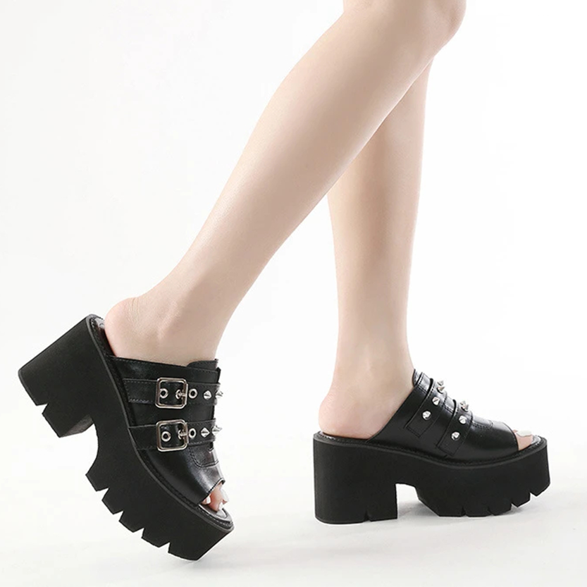 Funki Findz | Shoes | Women's Gothic Punk High Wedge Heels