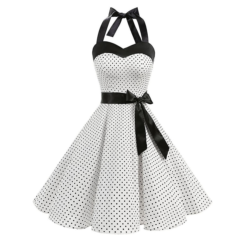 Funki Findz | Dresses | Women's Polka Dot Swing Halter Dress
