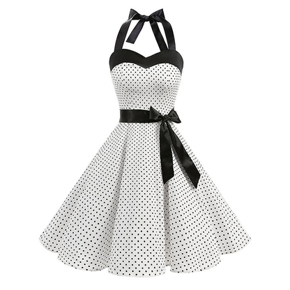 Funki Findz | Dresses | Women's Polka Dot Swing Halter Dress