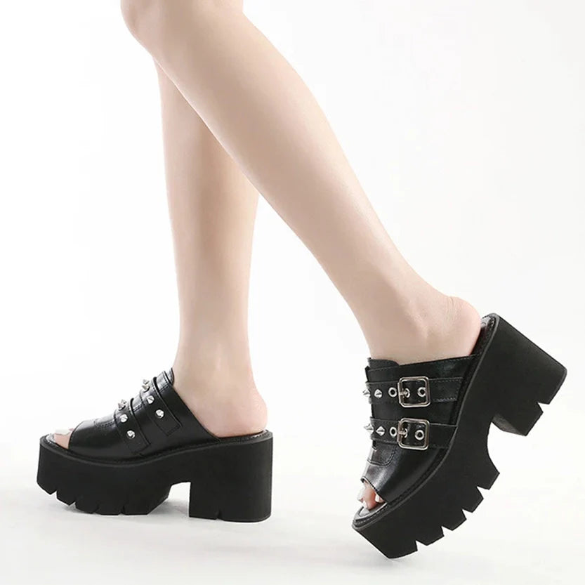 Funki Findz | Shoes | Women's Gothic Punk High Wedge Heels