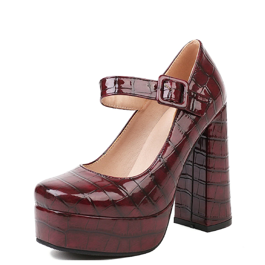 Funki Findz | Shoes | Women's Aligator Pattern High Mary Janes
