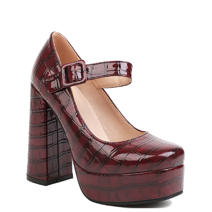 Funki Findz | Shoes | Women's Aligator Pattern High Mary Janes