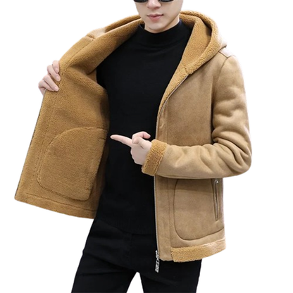 Funki Findz | Jackets | Men's Hooded Winter Faux Leather Jacket