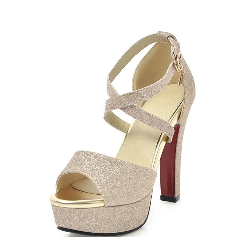 Funki Findz Shoes | Women's Sequin High Platform Sandals