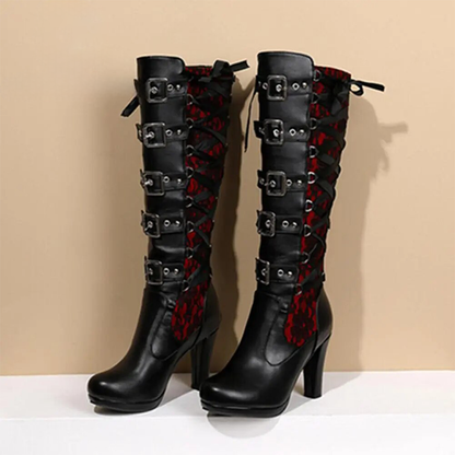 Funki Findz | Boots | Women's Ribbon Lace Up Platform Boots