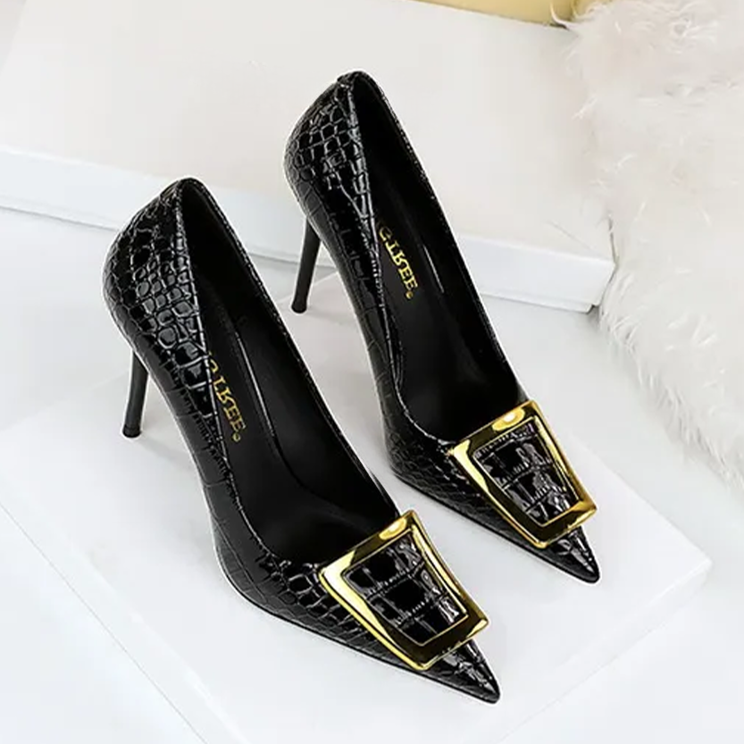 Funki Findz | Shoes | Women's Metal Buckle Pointed Toe Pumps