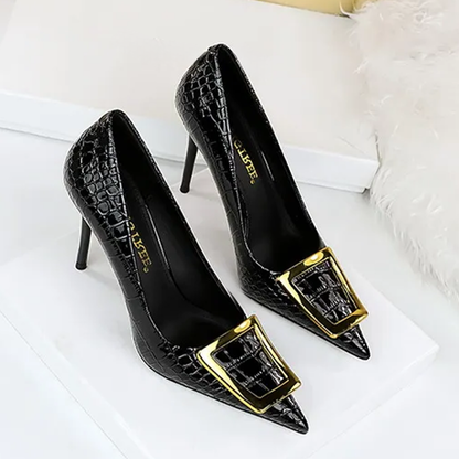 Funki Findz | Shoes | Women's Metal Buckle Pointed Toe Pumps