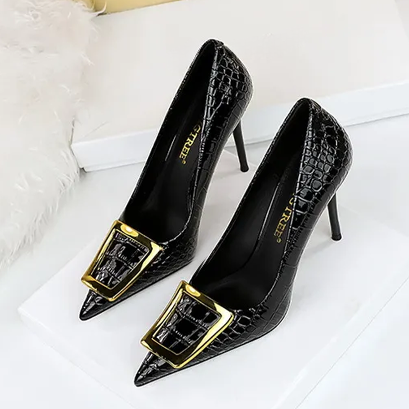 Funki Findz | Shoes | Women's Metal Buckle Pointed Toe Pumps