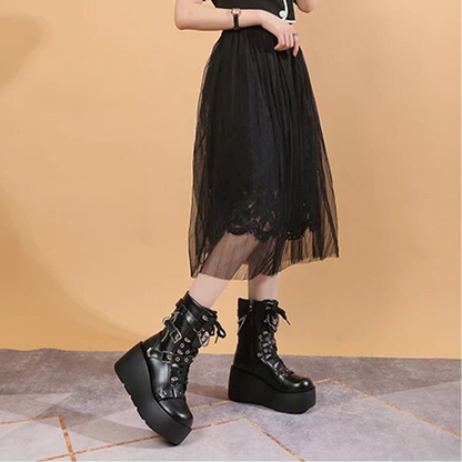 Funki Findz | Boots | Women's Multi Strap Gothic Platform Boots