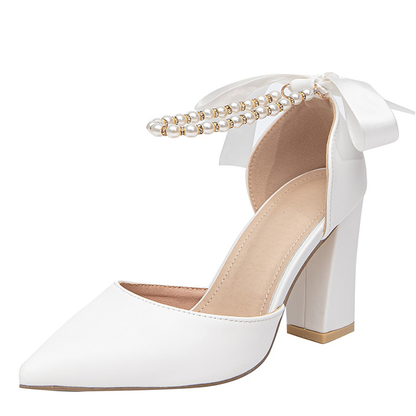 Funki Findz | Shoes | Women's Elegant Pearl Satin Bridal Shoes