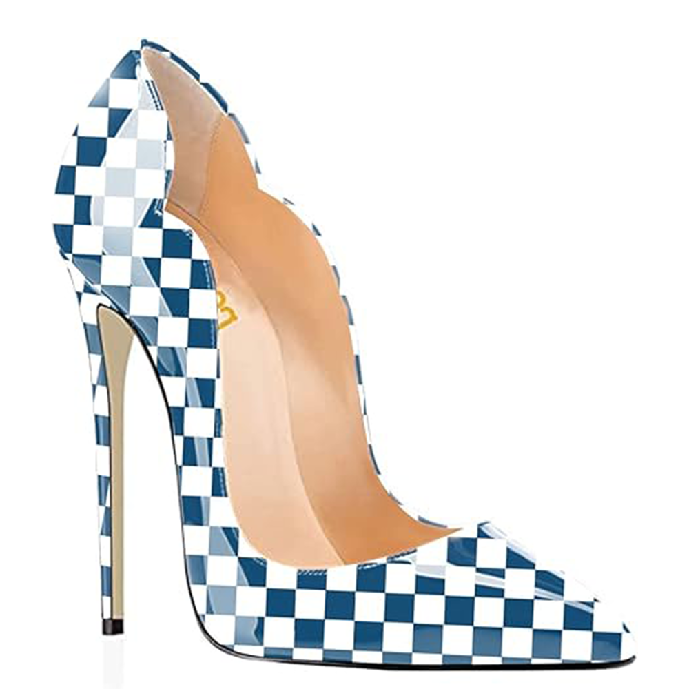 Funki Findz | Shoes | Women's Colored Checkered Patent High Heels
