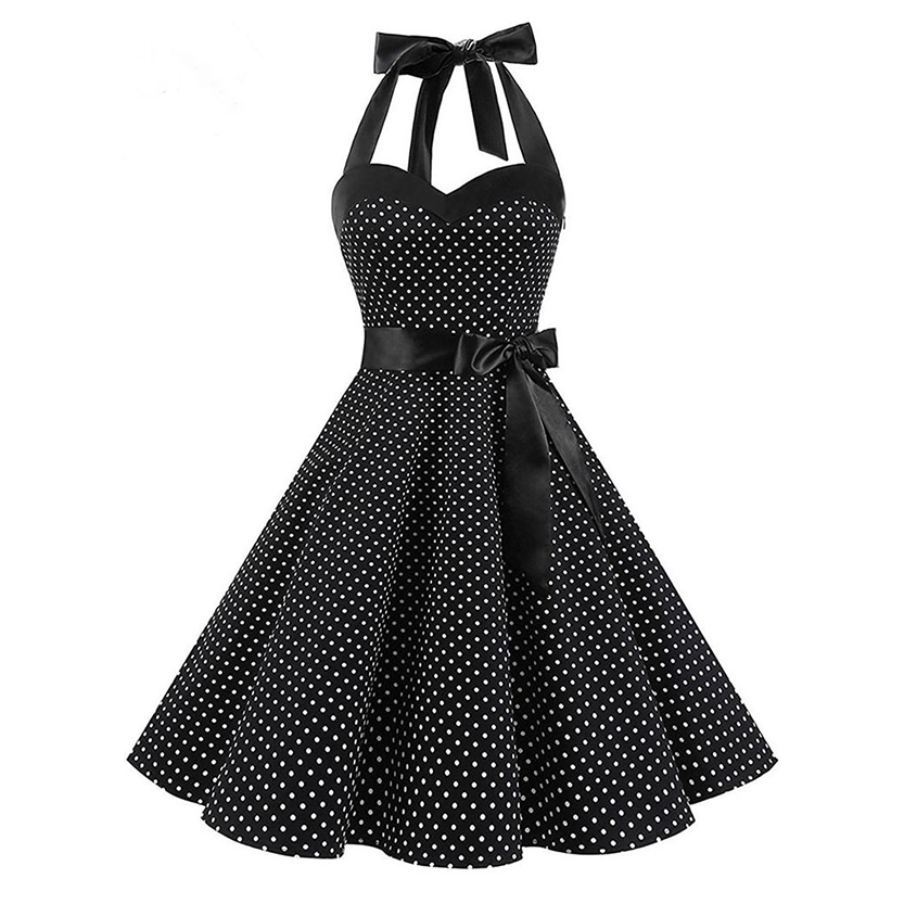 Funki Findz | Dresses | Women's Polka Dot Swing Halter Dress