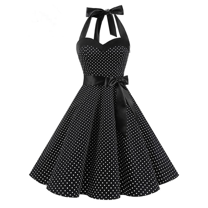 Funki Findz | Dresses | Women's Polka Dot Swing Halter Dress