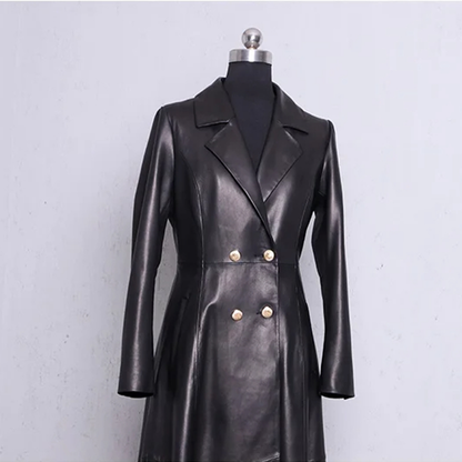 Funki Findz | Jackets | Women's Long Faux Leather Swing Coat