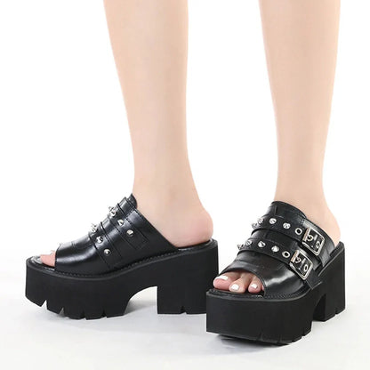 Funki Findz | Shoes | Women's Gothic Punk High Wedge Heels