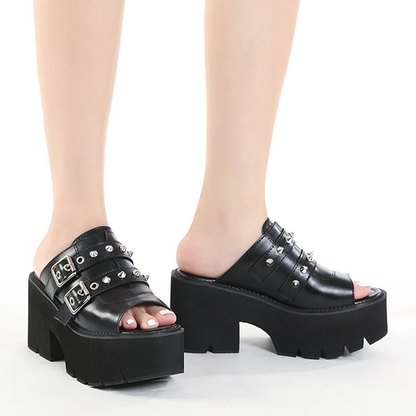 Funki Findz | Shoes | Women's Gothic Punk High Wedge Heels