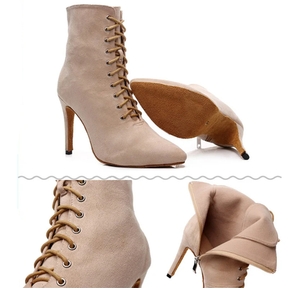 Funki Findz | Boots | Women's Lace-up Suede Dress Boots