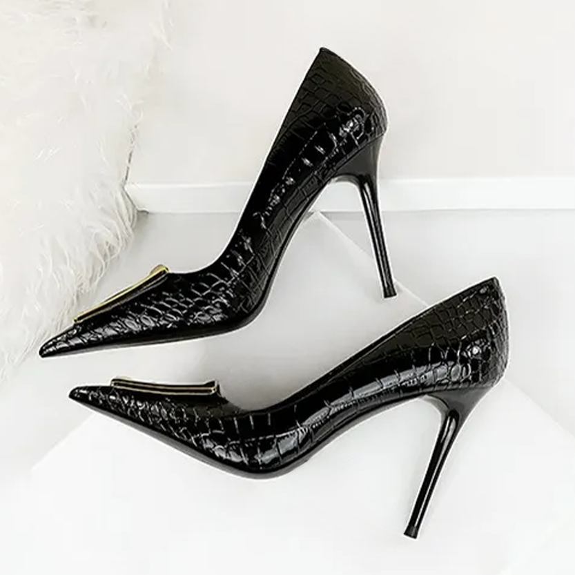 Funki Findz | Shoes | Women's Metal Buckle Pointed Toe Pumps