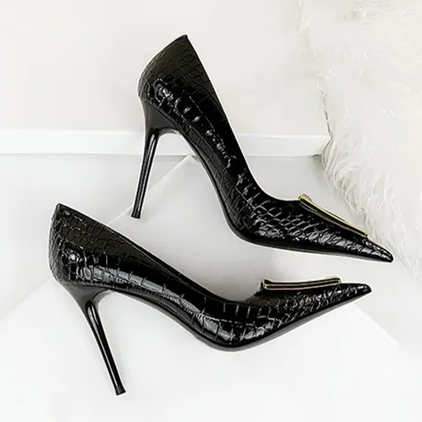Funki Findz | Shoes | Women's Metal Buckle Pointed Toe Pumps