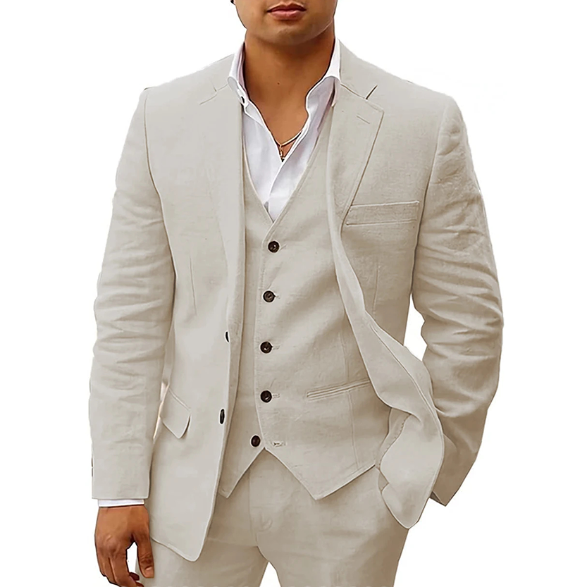 Funki Findz | Suits | Men's 3 Pcs Linen Summer Wedding Suits