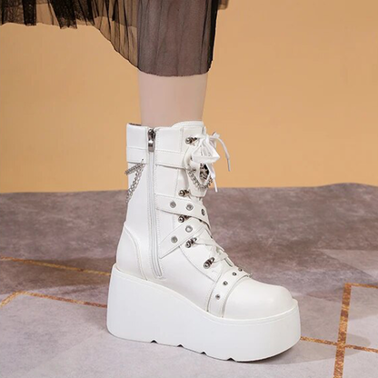 Funki Findz | Boots | Women's Multi Strap Gothic Platform Boots