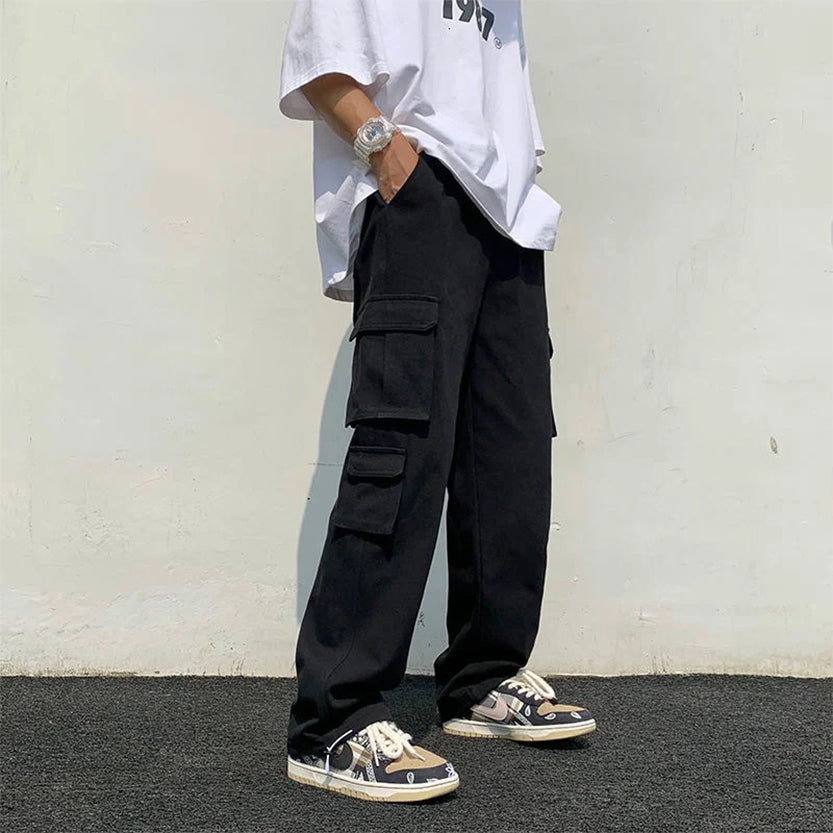 Funki Findz | Pants | Men's Loose Fit Long White Cargo Pants