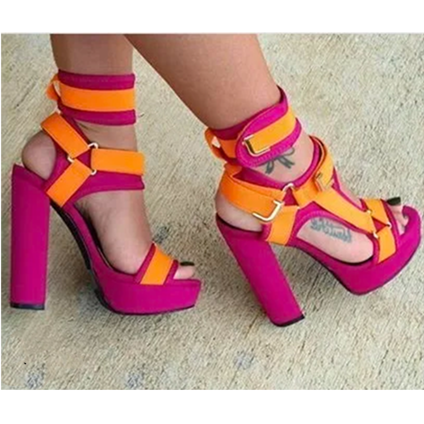 Funki Findz | Shoes | Women's Chunky Heel Strappy Sandals